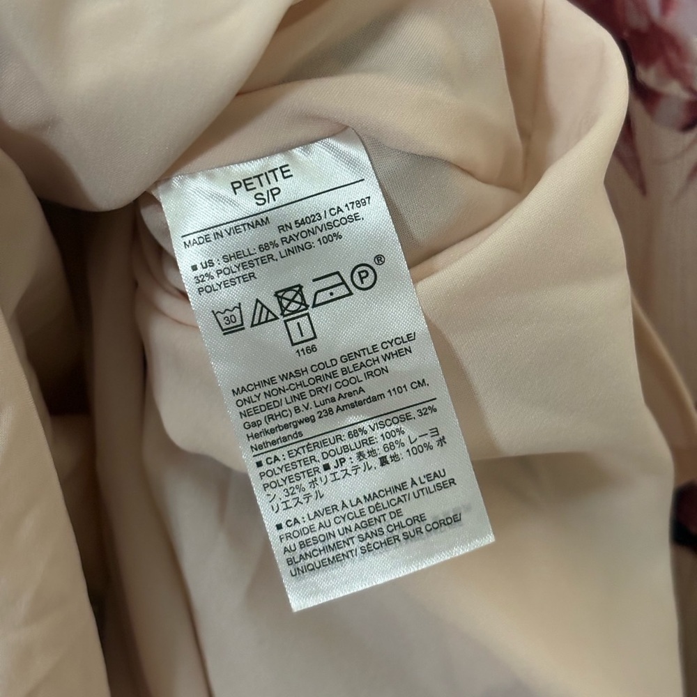 Banana Republic Factory Tiered Flounce Gauze Dress in Pink Sz Small Petite PS SP - Picture 9 of 11